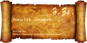 Hanzlik Zsombor névjegykártya
